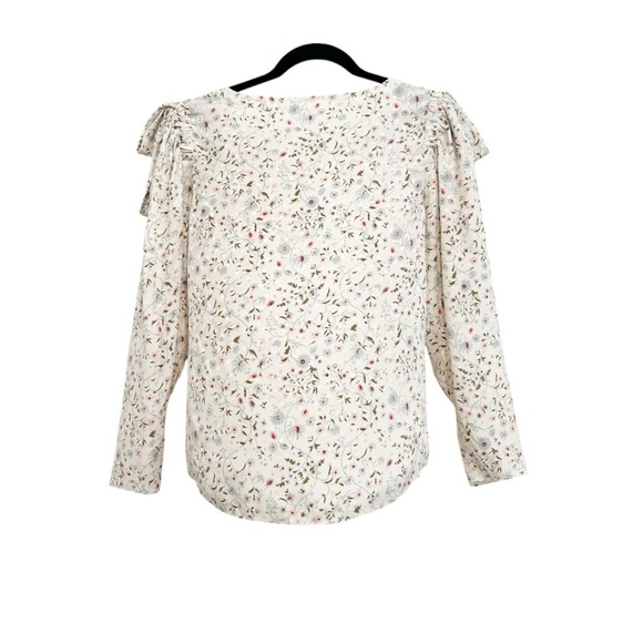 Rebecca Taylor Vivianna Tie Pullover Blouse Floral Bows Size 0 Silk Long - Picture 3 of 5